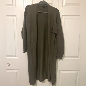 Love Tree Olive Green Long Knit Cardigan Sweater, size L